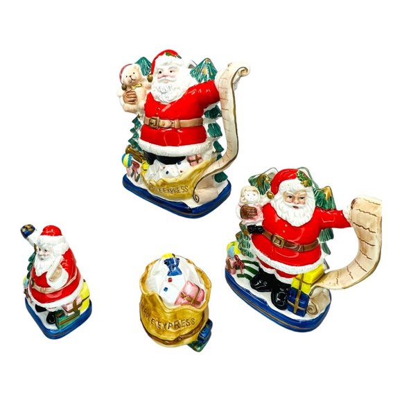 Vintage 1993 OCI Fitz and Floyd Ceramic 58 ox Pitcher, Creamer, Salt and Pepper - Picture 5 of 7